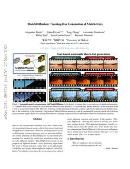 MatchDiffusion: Training-free Generation of Match-cuts