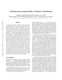 Evaluating Vision-Language Models as Evaluators in Path Planning