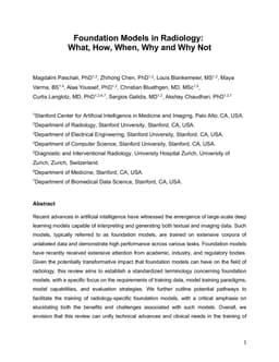 Foundation Models in Radiology: What, How, When, Why and Why Not