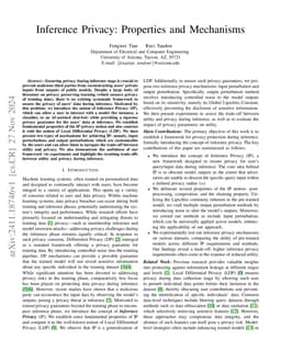 Inference Privacy: Properties and Mechanisms