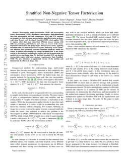 Stratified Non-Negative Tensor Factorization