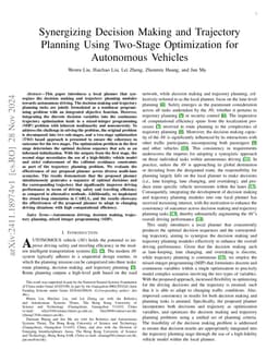 Synergizing Decision Making and Trajectory Planning Using Two-Stage
  Optimization for Autonomous Vehicles