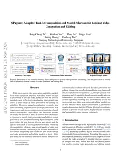 SPAgent: Adaptive Task Decomposition and Model Selection for General
  Video Generation and Editing