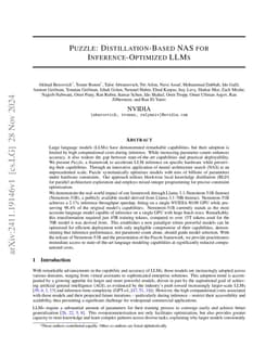 Puzzle: Distillation-Based NAS for Inference-Optimized LLMs