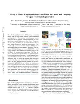 Talking to DINO: Bridging Self-Supervised Vision Backbones with Language
  for Open-Vocabulary Segmentation