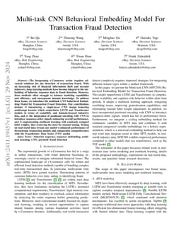 Multi-task CNN Behavioral Embedding Model For Transaction Fraud
  Detection