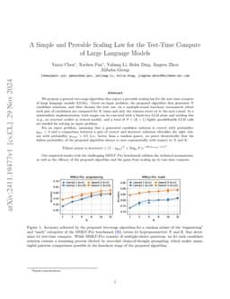Simple and Provable Scaling Laws for the Test-Time Compute of Large Language Models