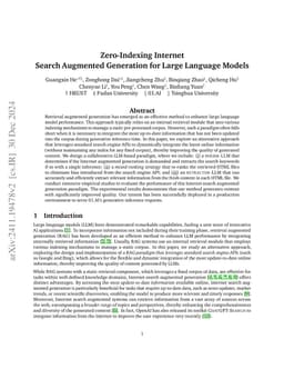 Zero-Indexing Internet Search Augmented Generation for Large Language Models