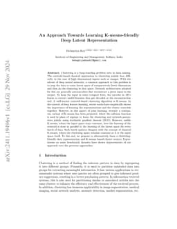 An Approach Towards Learning K-means-friendly Deep Latent Representation