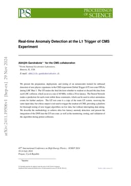 Real-time Anomaly Detection at the L1 Trigger of CMS Experiment