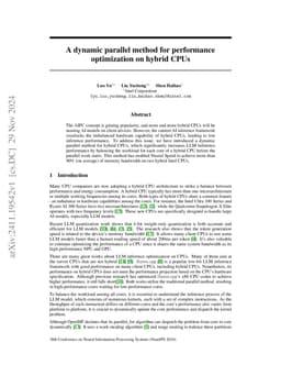 A dynamic parallel method for performance optimization on hybrid CPUs
