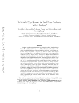 In-Vehicle Edge System for Real-Time Dashcam Video Analysis