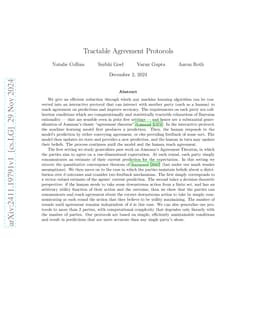 Tractable Agreement Protocols