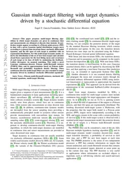 Gaussian multi-target filtering with target dynamics driven by a stochastic differential equation
