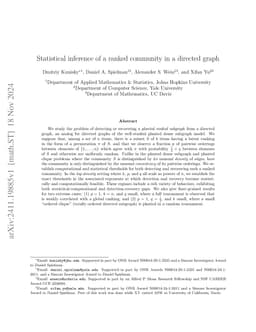 Statistical inference of a ranked community in a directed graph