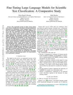 Fine-Tuning Large Language Models for Scientific Text Classification: A
  Comparative Study