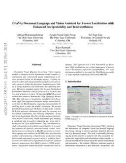 DLaVA: Document Language and Vision Assistant for Answer Localization
  with Enhanced Interpretability and Trustworthiness