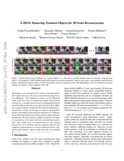 T-3DGS: Removing Transient Objects for 3D Scene Reconstruction