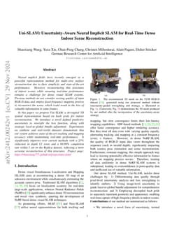 Uni-SLAM: Uncertainty-Aware Neural Implicit SLAM for Real-Time Dense
  Indoor Scene Reconstruction