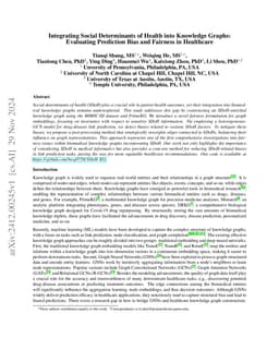 Integrating Social Determinants of Health into Knowledge Graphs:
  Evaluating Prediction Bias and Fairness in Healthcare