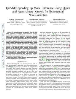 QuAKE: Speeding up Model Inference Using Quick and Approximate Kernels
  for Exponential Non-Linearities