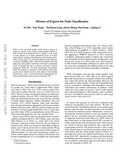 Mixture of Experts for Node Classification