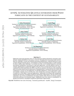 AutoPQ: Automating Quantile estimation from Point forecasts in the
  context of sustainability