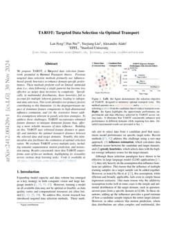 TAROT: Targeted Data Selection via Optimal Transport