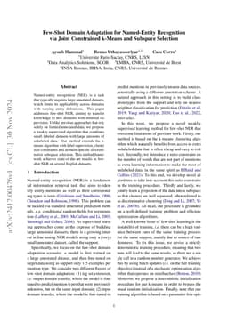 Few-Shot Domain Adaptation for Named-Entity Recognition via Joint
  Constrained k-Means and Subspace Selection
