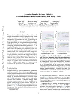 Learning Locally, Revising Globally: Global Reviser for Federated
  Learning with Noisy Labels
