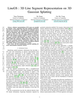 LineGS : 3D Line Segment Representation on 3D Gaussian Splatting