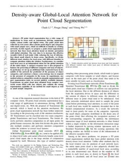 Density-aware Global-Local Attention Network for Point Cloud
  Segmentation