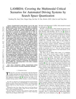 LAMBDA: Covering the Multimodal Critical Scenarios for Automated Driving
  Systems by Search Space Quantization