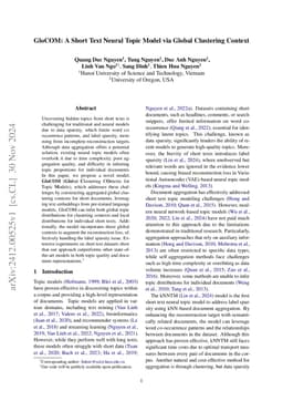 GloCOM: A Short Text Neural Topic Model via Global Clustering Context