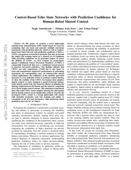 Context-Based Echo State Networks with Prediction Confidence for
  Human-Robot Shared Control