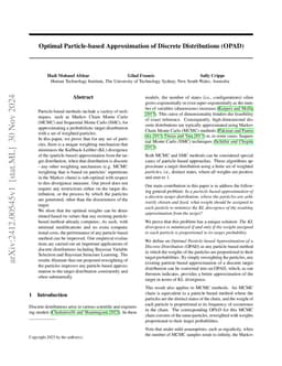 Optimal Particle-based Approximation of Discrete Distributions (OPAD)