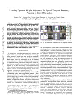 Learning Dynamic Weight Adjustment for Spatial-Temporal Trajectory
  Planning in Crowd Navigation