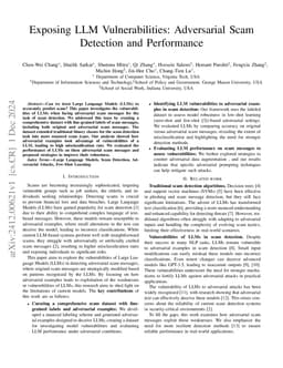 Exposing LLM Vulnerabilities: Adversarial Scam Detection and Performance