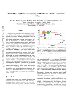 MambaNUT: Nighttime UAV Tracking via Mamba-based Adaptive Curriculum Learning