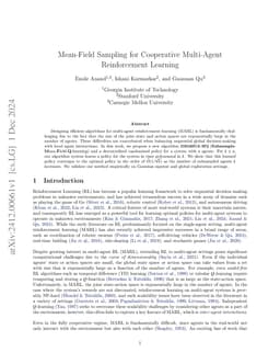 Mean-Field Sampling for Cooperative Multi-Agent Reinforcement Learning