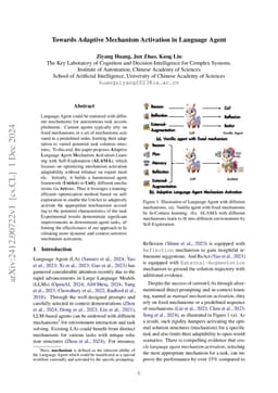 Towards Adaptive Mechanism Activation in Language Agent