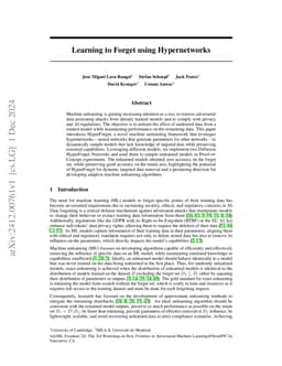 Learning to Forget using Hypernetworks