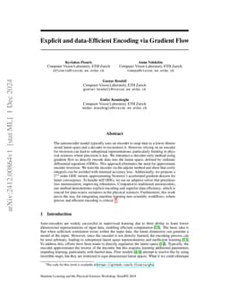 Explicit and data-Efficient Encoding via Gradient Flow