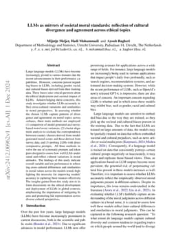 LLMs as mirrors of societal moral standards: reflection of cultural
  divergence and agreement across ethical topics
