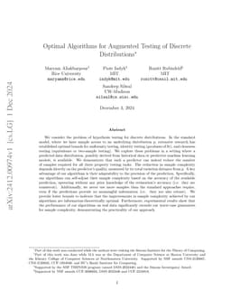 Optimal Algorithms for Augmented Testing of Discrete Distributions