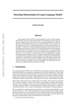 Detecting Memorization in Large Language Models