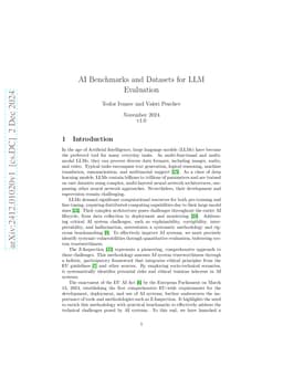 AI Benchmarks and Datasets for LLM Evaluation