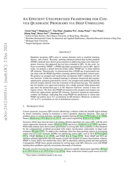 An Efficient Unsupervised Framework for Convex Quadratic Programs via
  Deep Unrolling