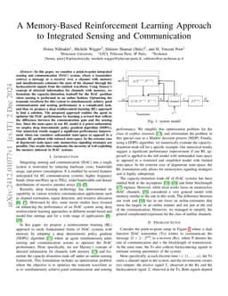 A Memory-Based Reinforcement Learning Approach to Integrated Sensing and
  Communication