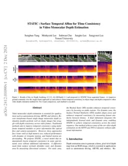 STATIC : Surface Temporal Affine for TIme Consistency in Video Monocular
  Depth Estimation